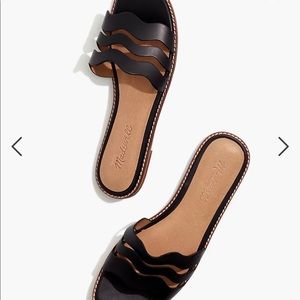 Madewell wave slide sandals in true black size 7